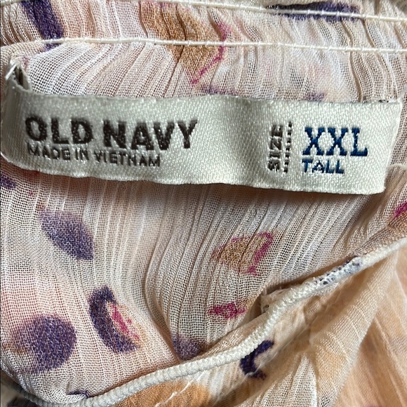 Old Navy Multicolored Off the Shoulder Flutter Sleeve Blouse size XXL Tall - Picture 3 of 9